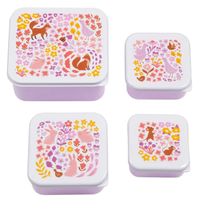 A Little Lovely Company Charlie Lunch & Snack Box flower garden