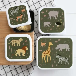 A Little Lovely Company Charlie Lunch & Snack Box savanna