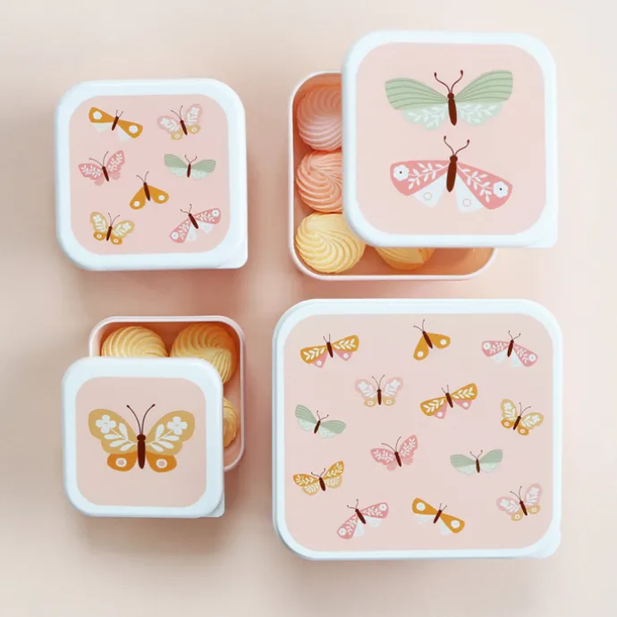 A Little Lovely Company Charlie Lunch & Snack Box butterflies