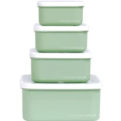 A Little Lovely Company Charlie Lunch & Snack Box forest friends - sage