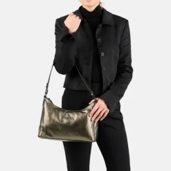 Burkely Creased Crystal Shoulderbag gun metal