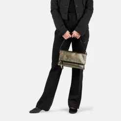 Burkely Creased Crystel Satchel Bag gun metal