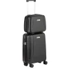 CarryOn Skyhopper 4 Wiel Trolley 55 + Beautycase Set black
