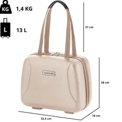 CarryOn Skyhopper 4-Delige Kofferset Beautycase/S/M/L champagne