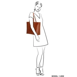 Charm London Midwood Shopper 15.6 inch laptopvak cognac croco