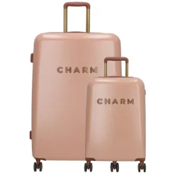 Charm London Travel Trolley Set roze