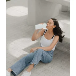 Memobottle Slim Bottle Stainless Steel 600ml white