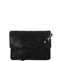 Mozz Luieretui Crossbody Suede snake zwart