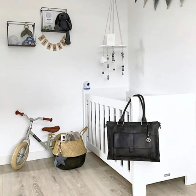 Mozz Vintage Pretty Pocket Diaper Bag black