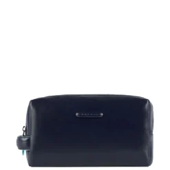 Piquadro Blue Square Beauty bag 2 zippers brown