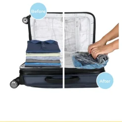 Travelbags Space Buddy Vacuümzakken Travelset 4-pcs transparant