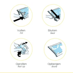 Travelbags Space Buddy Vacuümzakken Travelset 4-pcs transparant